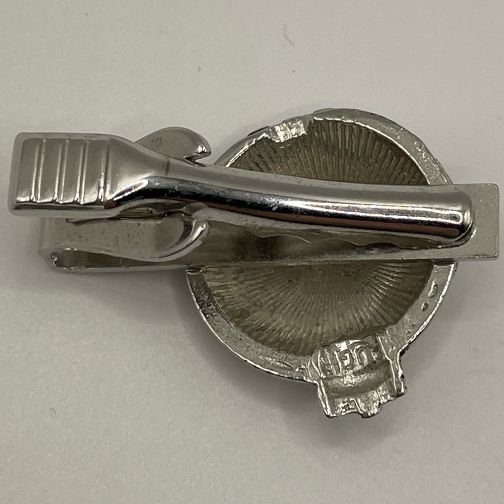 Signed Rugin Telstar Satellite Tie Clip  - Ultra Scarce Vintage Silver Tone 🌎 - Picture 6 of 9
